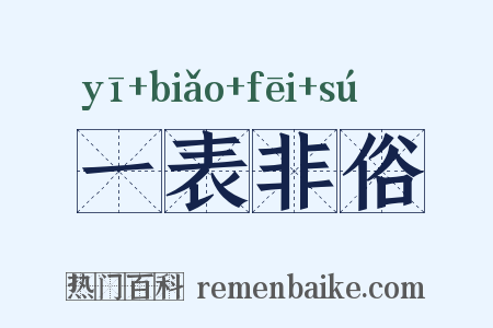 一表非俗是什么意思的图片